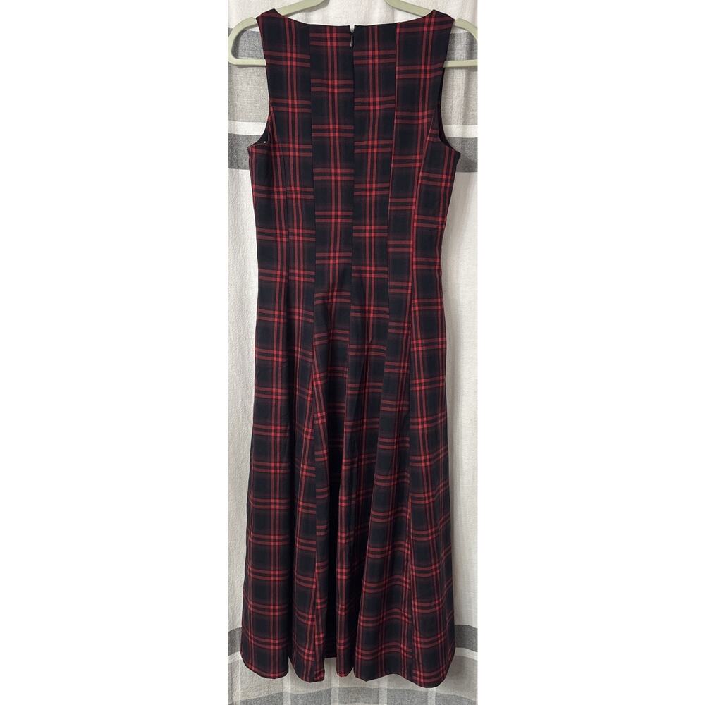 NWT Avec Les Filles Dress Red Plaid Sleeveless Womens Size 6 Goth Punk Uniform - Picture 3 of 11